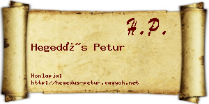 Hegedűs Petur névjegykártya